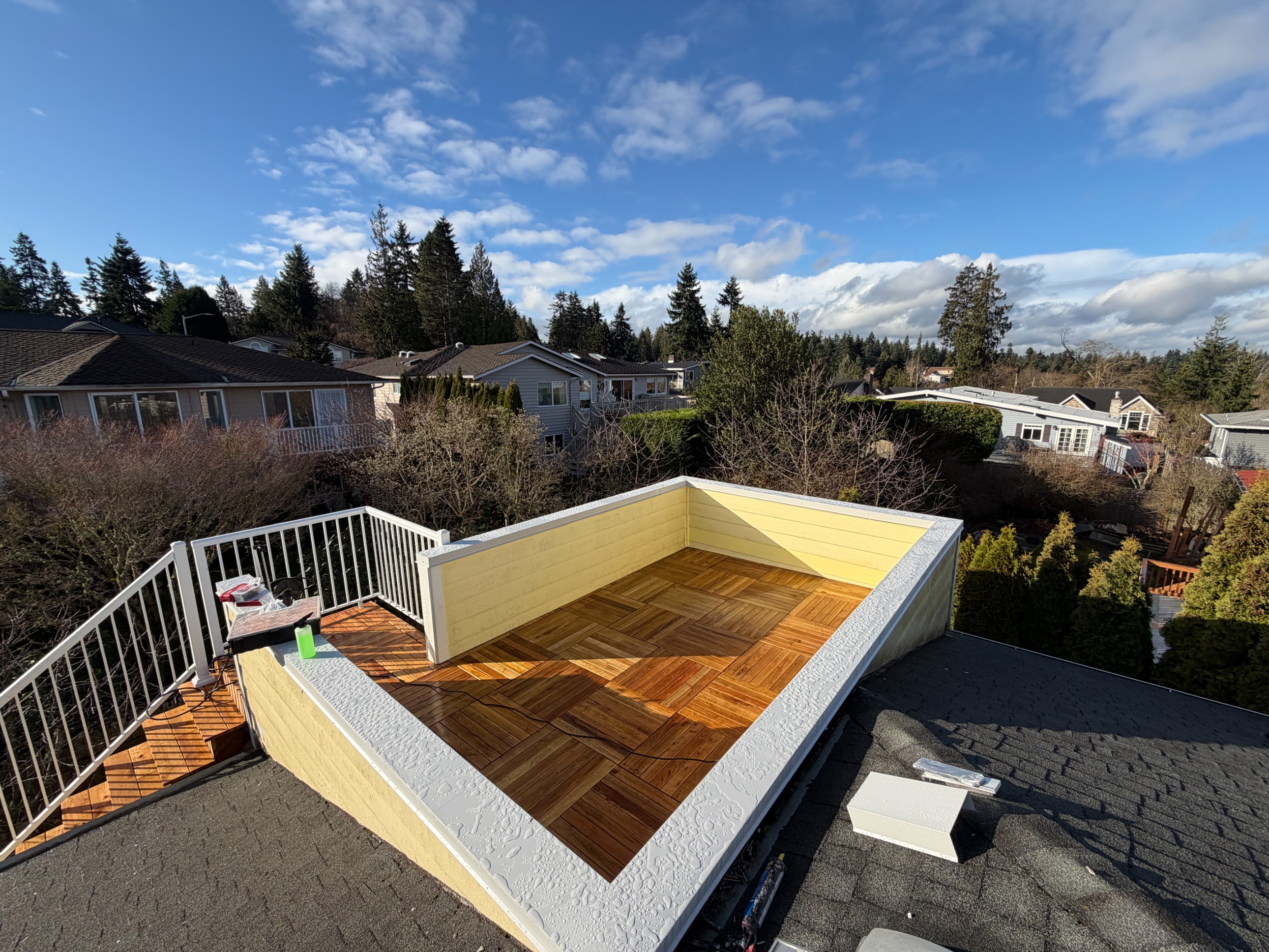 Custom Rooftop Waterproof IPE Deck & Stair Reconstruction