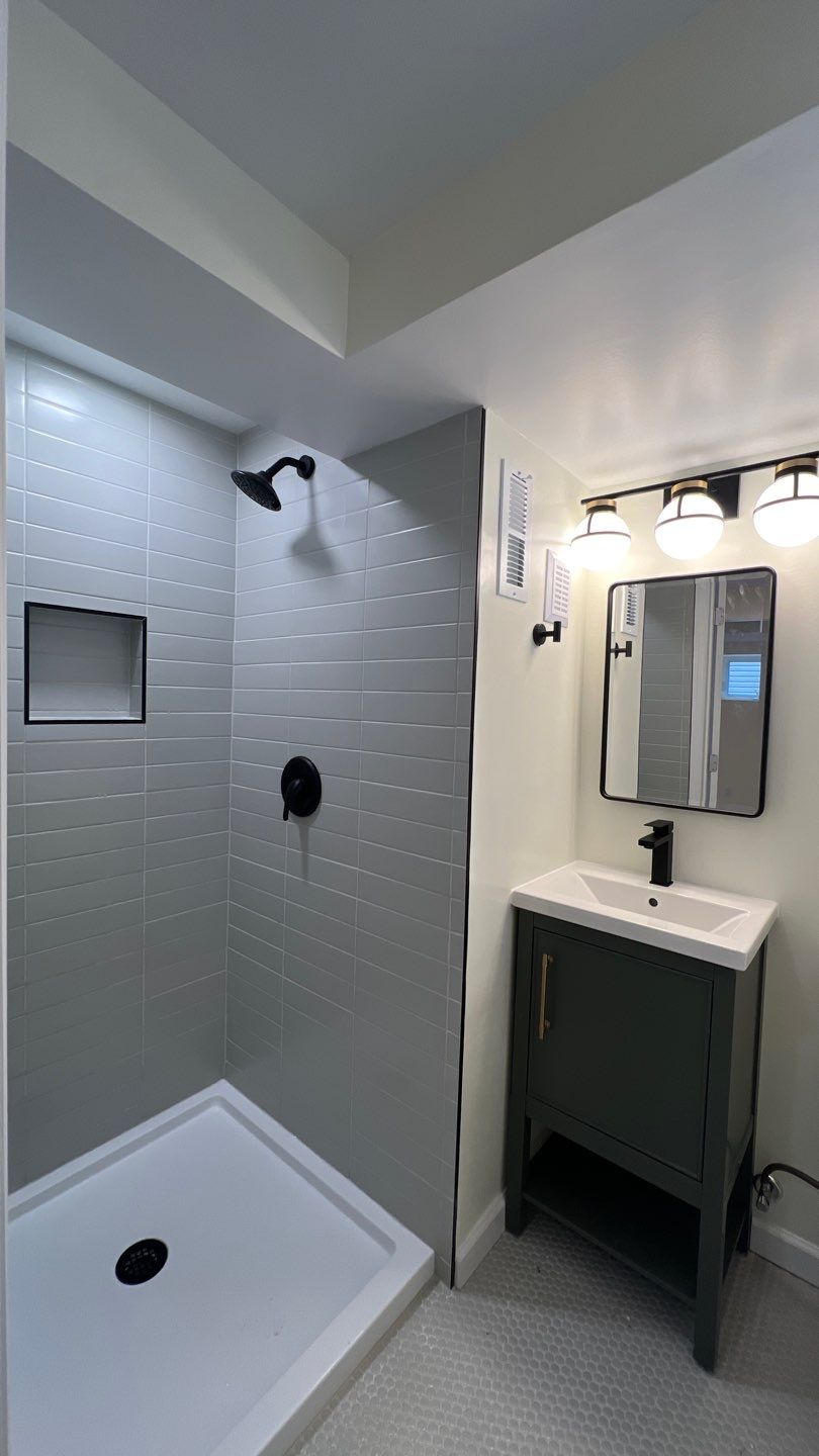 Basement Remodel with Full Shower Conversion
